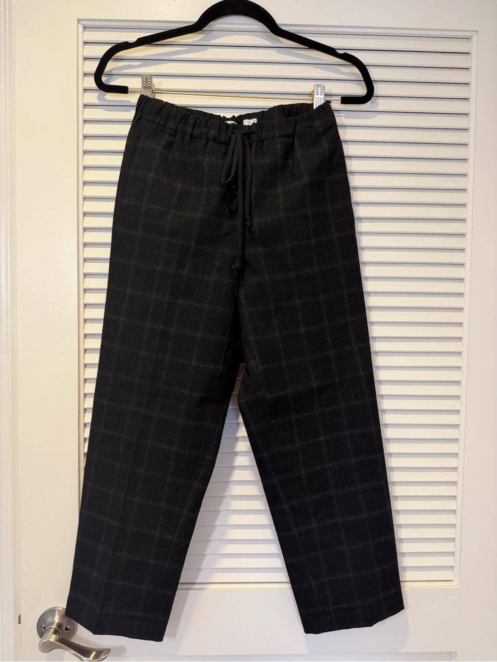 Babaton Black Windowpane Drawstring Pants